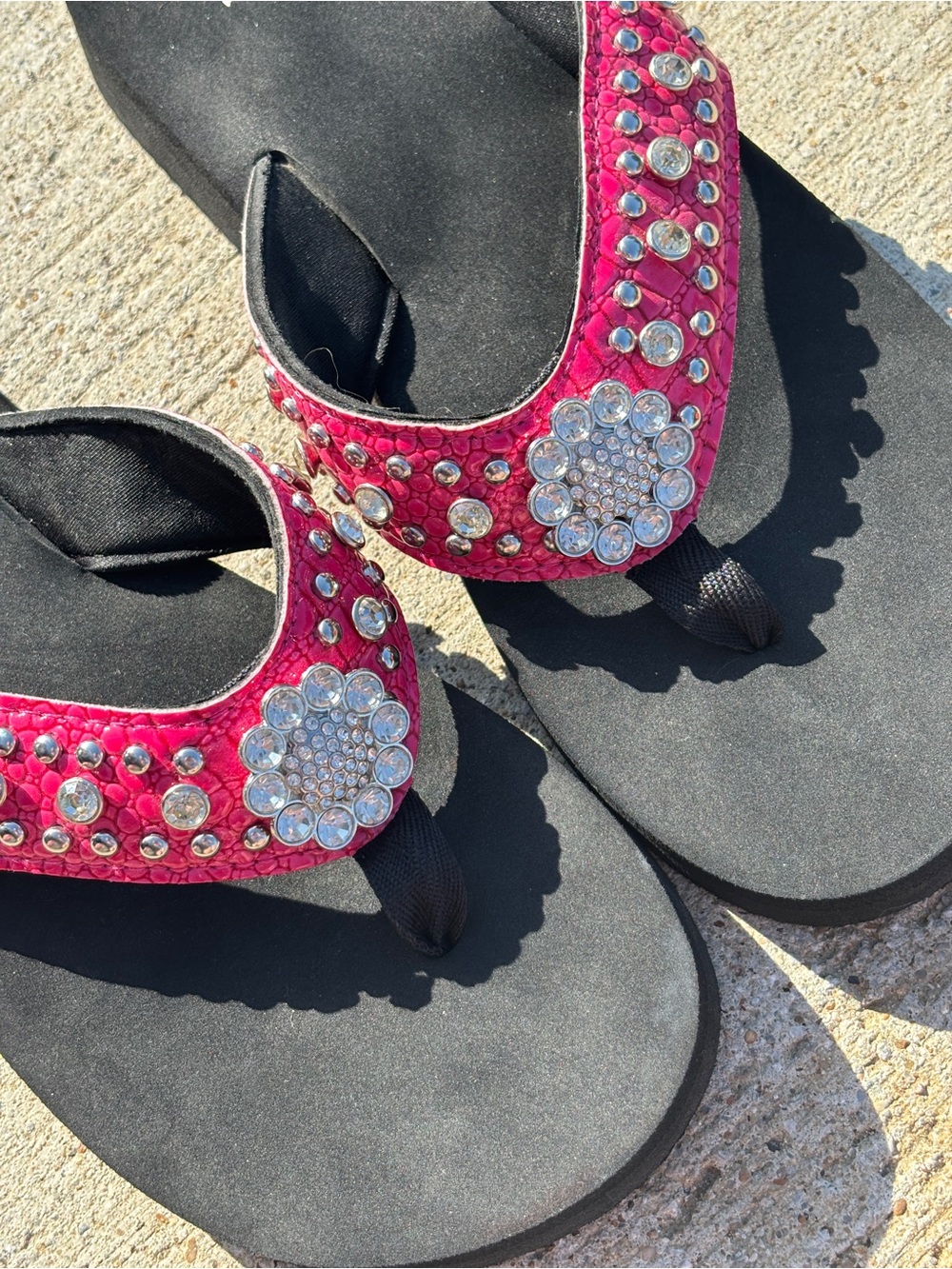 Y2K Chunky Embellished Platform Flip Flops